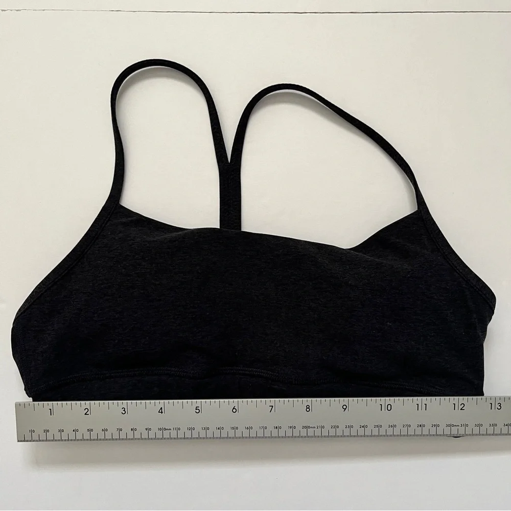 Aritzia TnAction TnaLIFE Perform Sports Bra Heathered Charcoal Gray Workout Sz S - Picture 10 of 11